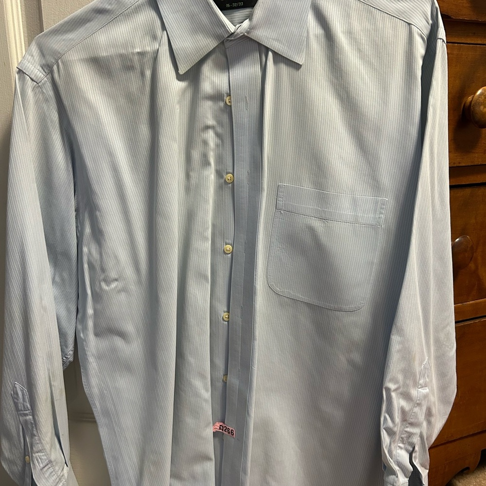 Men's Light Blue Striped Shirt